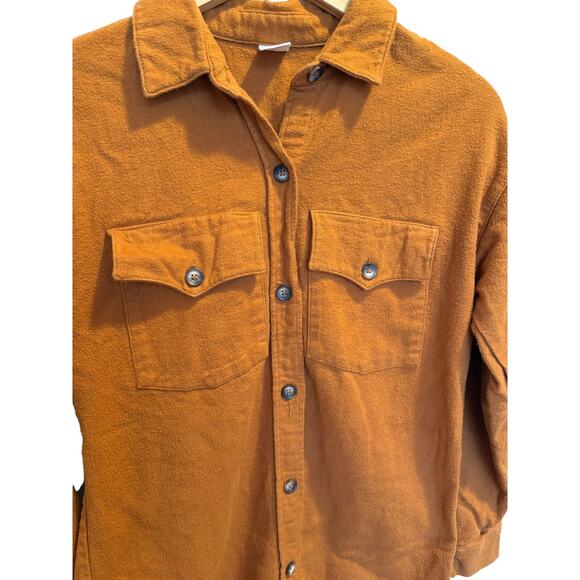 Melrose and Market Solid Button Collared Shacket Women’s Size XXS Rust Leather - Picture 5 of 8